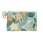 Leaves Pattern Flora Canvas Cosmetic Bag (Medium)