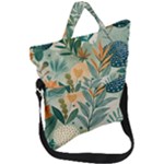 Leaves Pattern Flora Fold Over Handle Tote Bag