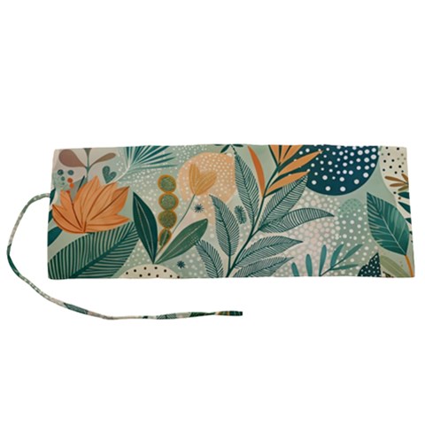 Leaves Pattern Flora Roll Up Canvas Pencil Holder (S) from ArtsNow.com