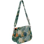 Leaves Pattern Flora Saddle Handbag