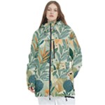 Leaves Pattern Flora Women s Multi Pockets Zip Ski and Snowboard Waterproof Breathable Jacket