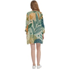 Open Front 3/4 Sleeve Batwing Chiffon Cardigan Kimono 