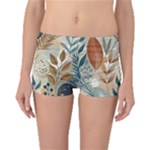 Leaves Pattern Floral Boyleg Bikini Bottoms