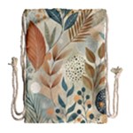 Leaves Pattern Floral Drawstring Bag (Large)