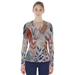 V-Neck Long Sleeve Top 