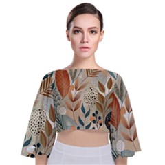 Tie Back Butterfly Sleeve Chiffon Top 