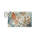 Leaves Pattern Floral Canvas Cosmetic Bag (Small)