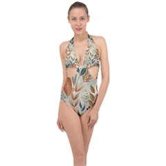 Halter Front Plunge Swimsuit 