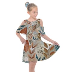 Kids  Shoulder Cutout Chiffon Dress 