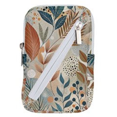 Leaves Pattern Floral Belt Pouch Bag (Large) from ArtsNow.com