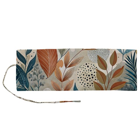 Leaves Pattern Floral Roll Up Canvas Pencil Holder (M) from ArtsNow.com