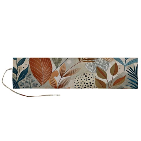 Leaves Pattern Floral Roll Up Canvas Pencil Holder (L) from ArtsNow.com