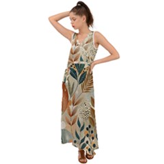 V-Neck Chiffon Maxi Dress 