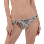 Leaves Pattern Floral Ring Detail Bikini Bottoms