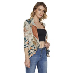 Women s 3/4 Sleeve Ruffle Edge Open Front Jacket 