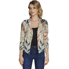 Women s Casual 3/4 Sleeve Spring Jacket 