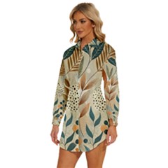 Womens Long Sleeve Shirt Dress 