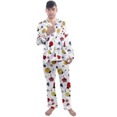 Men s Long Sleeve Satin Pajamas Set 