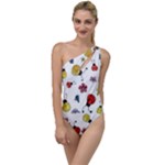 Seamless Pattern Nature Flowers To One Side Swimsuit