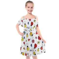 Kids  Cut Out Shoulders Chiffon Dress 