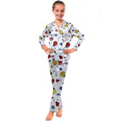 Kids  Satin Long Sleeve Pajamas Set 