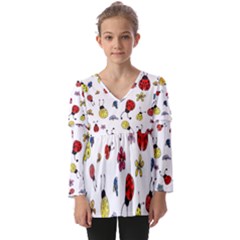 Kids  V Neck Casual Top 