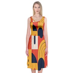 Abstract Pattern Design Midi Sleeveless Dress from ArtsNow.com