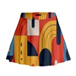 Abstract Pattern Design Mini Flare Skirt