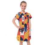 Abstract Pattern Design Kids  Drop Waist Dress