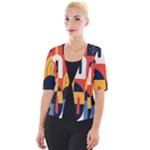 Abstract Pattern Design Cropped Button Cardigan