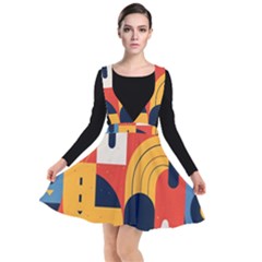 Plunge Pinafore Dress 