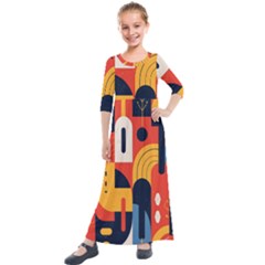 Kids  Quarter Sleeve Maxi Dress 