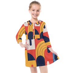 Kids  Quarter Sleeve Shirt Dress 