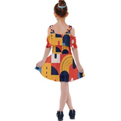 Kids  Shoulder Cutout Chiffon Dress 