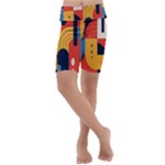 Abstract Pattern Design Kids  Lightweight Velour Cropped Yoga Leggings