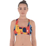 Abstract Pattern Design Cross Back Hipster Bikini Top 