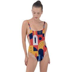 Tie Strap One Piece Swimsuit 