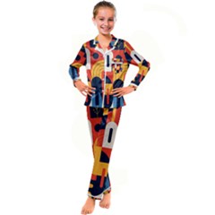 Kids  Satin Long Sleeve Pajamas Set 