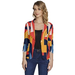 Women s One-Button 3/4 Sleeve Short Jacket 