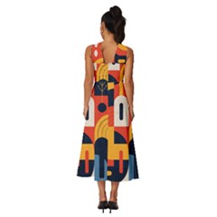 Sleeveless Cross Front Cocktail Midi Chiffon Dress 