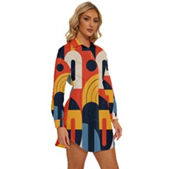 Womens Long Sleeve Shirt Dress 