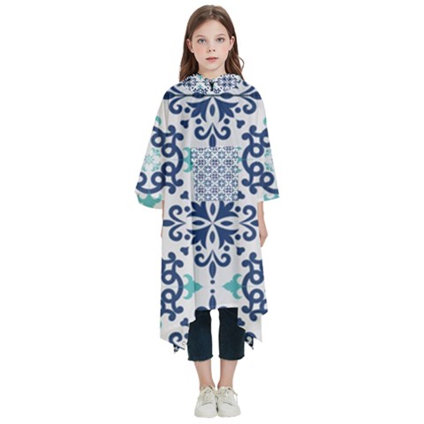 Tiles Abstract Pattern Texture Design Kids  Hooded Rain Ponchos from ArtsNow.com