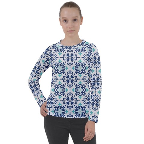 Tiles Abstract Pattern Texture Design Women s Long Sleeve Raglan T