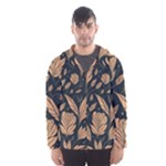 Background Pattern Leaves Texture Men s Hooded Windbreaker