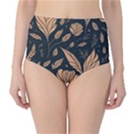 Background Pattern Leaves Texture Classic High-Waist Bikini Bottoms