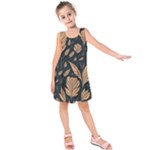 Background Pattern Leaves Texture Kids  Sleeveless Dress