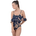 Background Pattern Leaves Texture Drape Piece Swimsuit