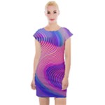 Swirl Twirl Design Pattern Purple Cap Sleeve Bodycon Dress