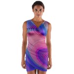 Swirl Twirl Design Pattern Purple Wrap Front Bodycon Dress