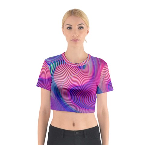 Swirl Twirl Design Pattern Purple Cotton Crop Top from ArtsNow.com